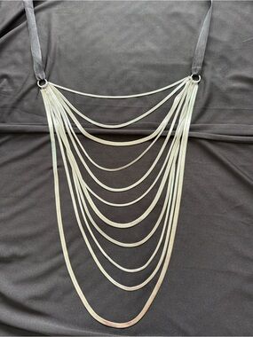 BCBGMaxAzria Silver Multi-Strand Draped Necklace